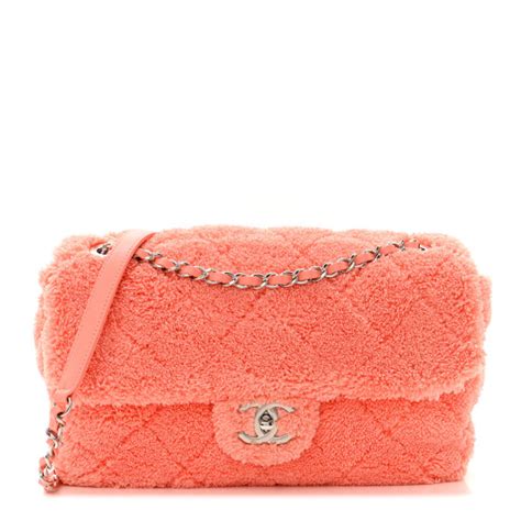 chanel terry cloth bag pink|CHANEL Terry Cotton Quilted Coco Beach Single Flap Pink .